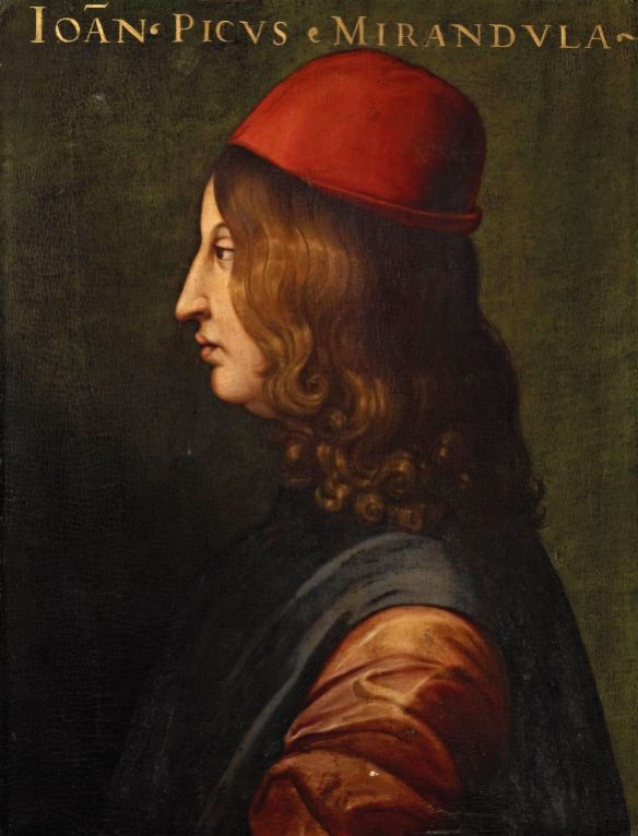 Not, however, a dignified hat: Pico della Mirandola by Cristofano dell'Altissimo (1525-1605) 
