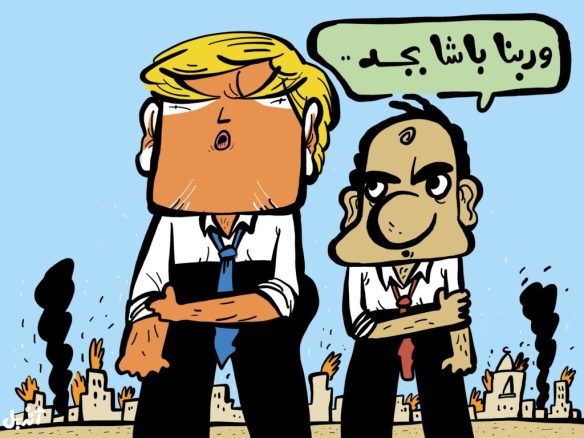 "Source of inspiration," cartoon by Andeel, Mada Masr, November 2016. Sisi: "A true pasha, by God."